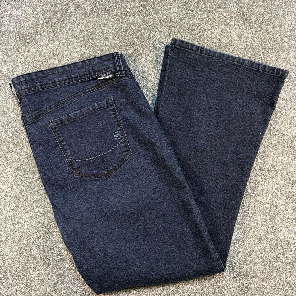 Source Of Wisdom Jeans Womens Plus Size 22 Blue Boot Cut Flare Denim Stretch